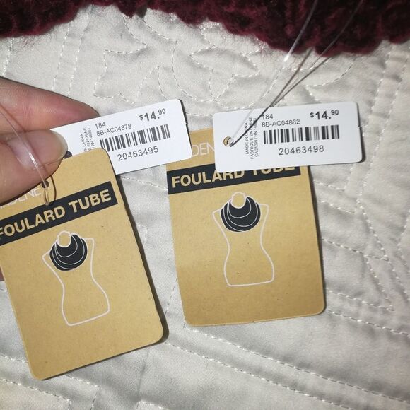 Lot of 2 Pink & Burgundy Chunky Knit Infinity Scarves NWT - Picture 7 of 9